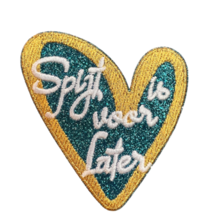 Strijkembleem Spijt is voor later