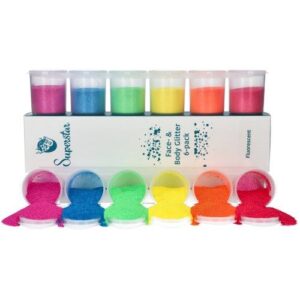 Superstar fine glitter 6-pack Fluor