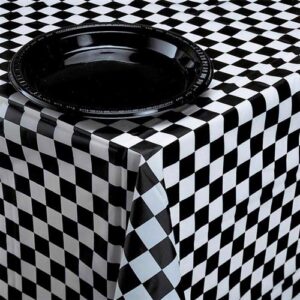 Tafelkleed geblokt zwart-wit