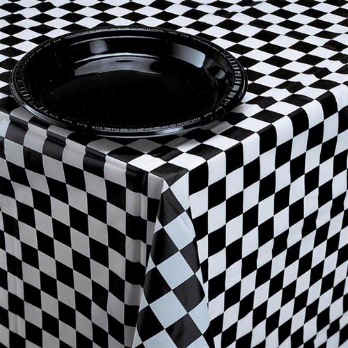 Tafelkleed geblokt zwart-wit