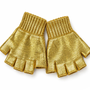 Vingerloze handschoenen lurex goud