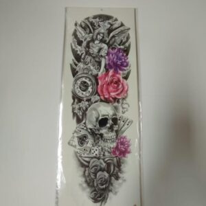 XL Tattoo doodskop + rozen