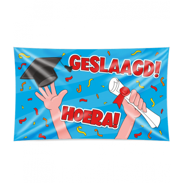 XXL Gevelvlag Geslaagd Hoera